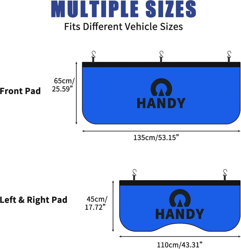 Handy Magnetic Fender Covers, 3-Pack with Storage Bag - Thick Padding, 10 Strong Magnets & Hooks for Secure Fit - Universal for Classic Cars, Sedans, Trucks and SUVs - Image 3
